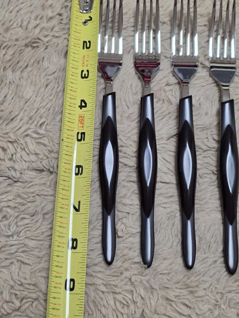 Cutco Lot Of 4 Brand New Dinner Forks Flatware, Dark Brown, Contour Handles